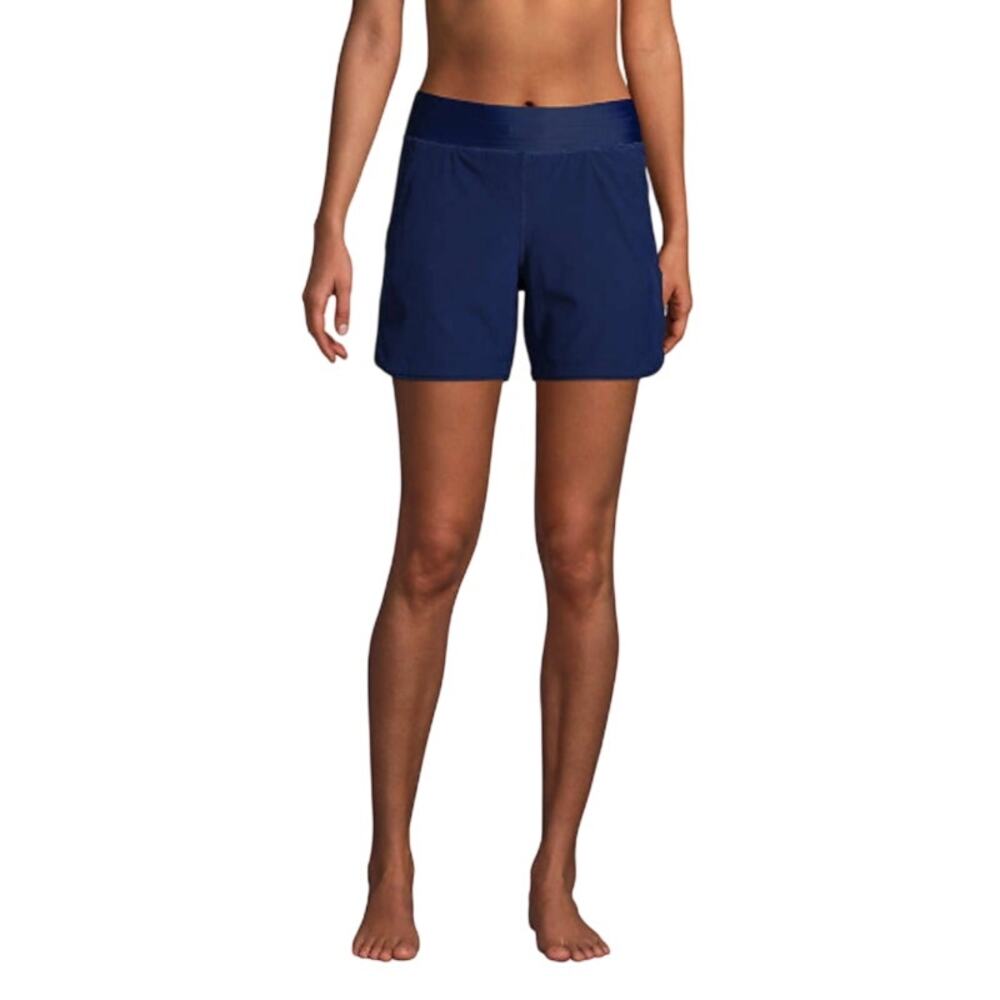 Lands End Women's Board Shorts Blue Size 14 Swim 5-Inch Unlined Comfort Waist